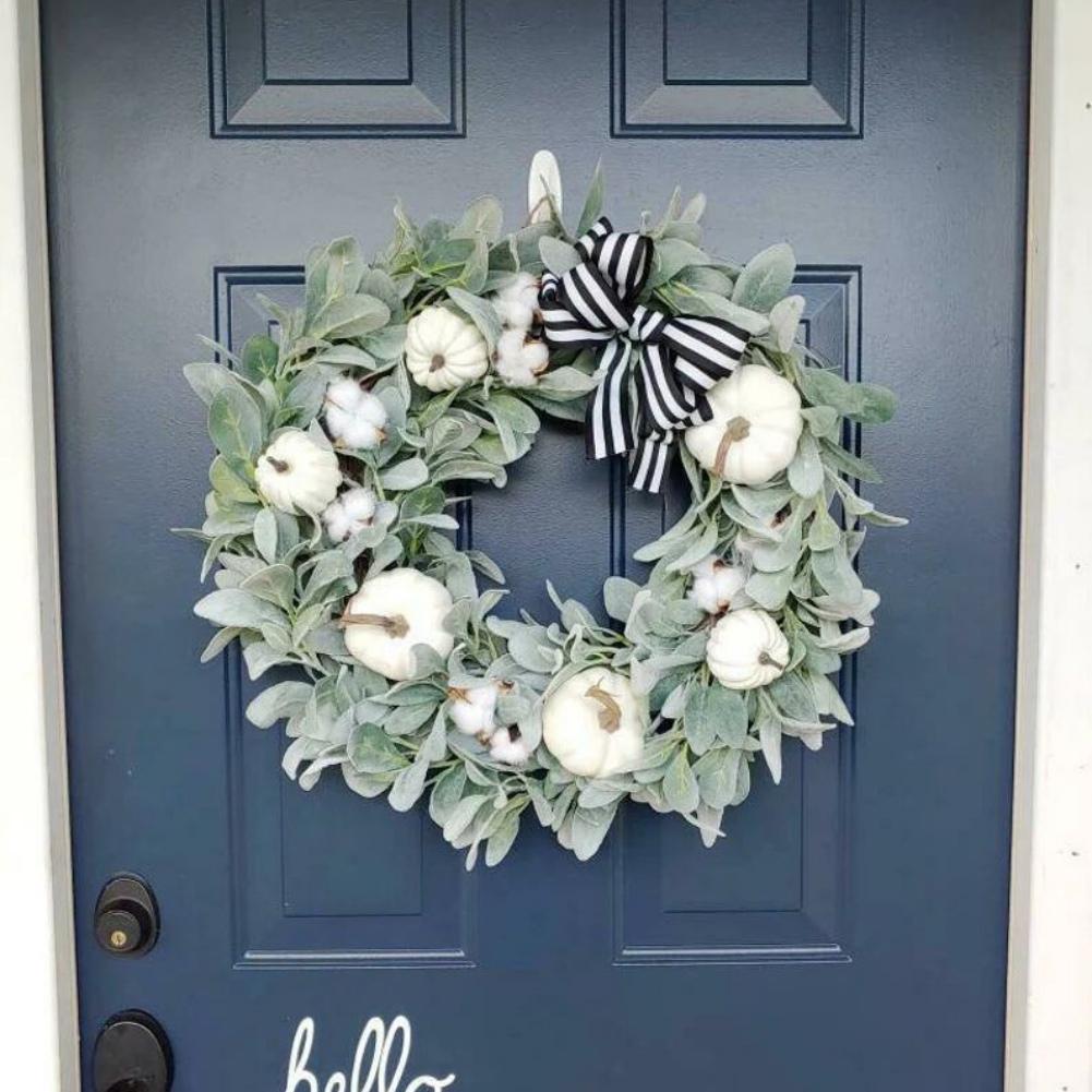 Coronițe de toamnă pentru ușa din față Coroniță de toamnă cu fructe de pădure, dovleac, frunze de arțar, decorațiune de Halloween, Ziua Recunoștinței, Festivalul Recoltei