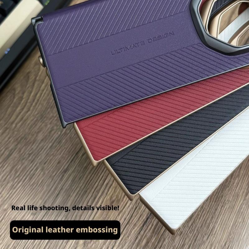 For Huawei Mate XT and XTs Ultimate Plain Leather Case Double Axis Hinge Protection Magnetic Protection Cover