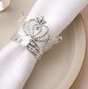 10pcs/lot New simulation crown napkin ring pearl diamond napkin ring wedding table setting table napkin buckle cloth ring