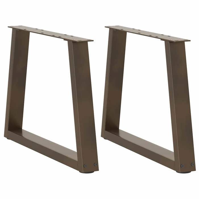 VidaXL Pieds de table basse en forme de V, 2 pièces, acier naturel, 60 x (42-43,3) cm 4012555