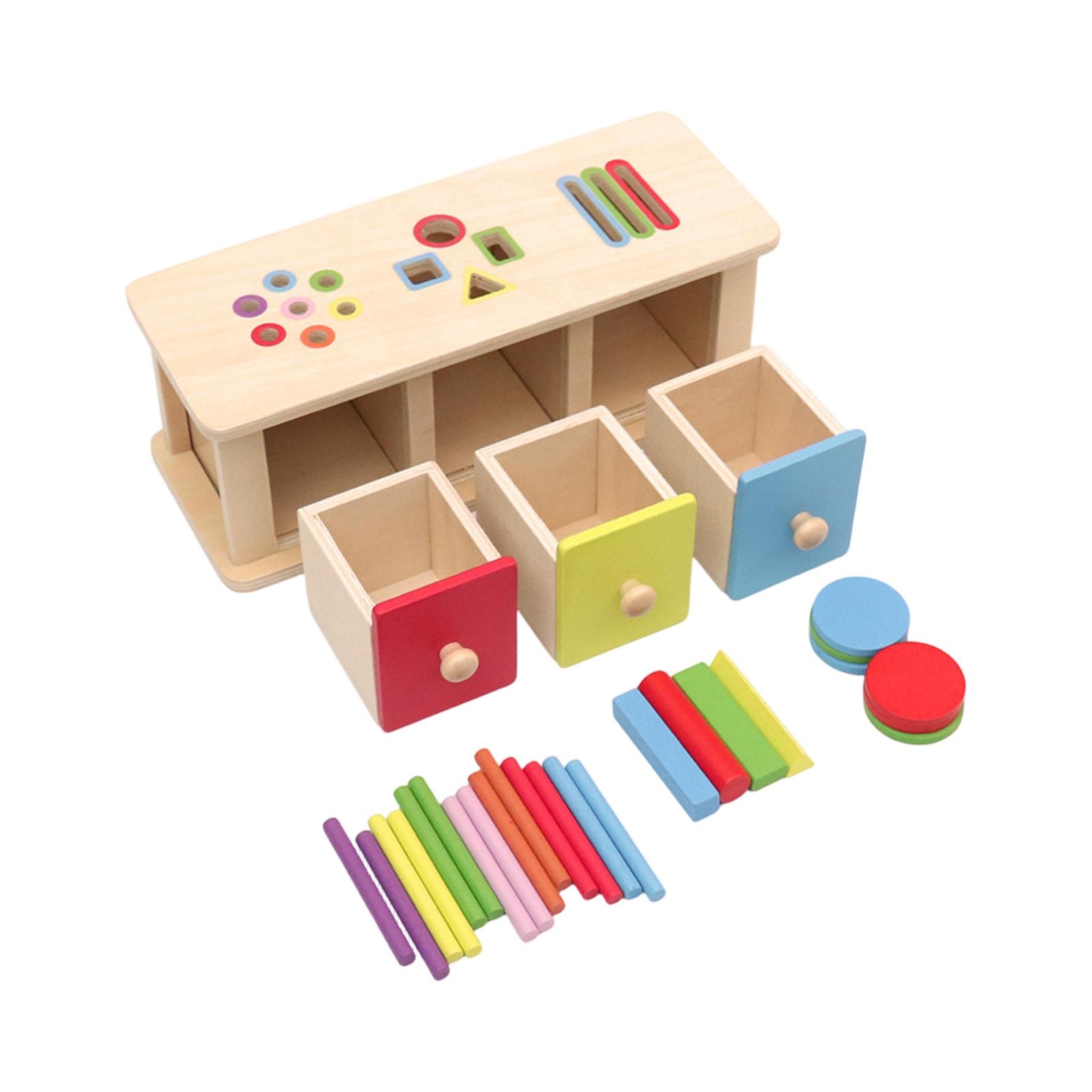 Children s Wooden Puzzle Toy Baby Drawer Box