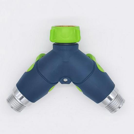 1Pc/2Pcs Garden Hose Splitter Two-way Shut-off Valve Rust-proof Alloy Threaded Interface Connector Heavy Duty Outdoor Water
