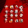 Zinc Alloy Enamel Dropping Brooch, Cute Cartoon Lucky Panda Snake Pattern 2025 Year of the Snake, New Year Festival Decorative Lapel Pin Badge