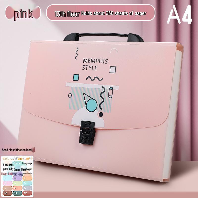 Multi-layer A4 Accordion Exam Folder & Student File Bag
