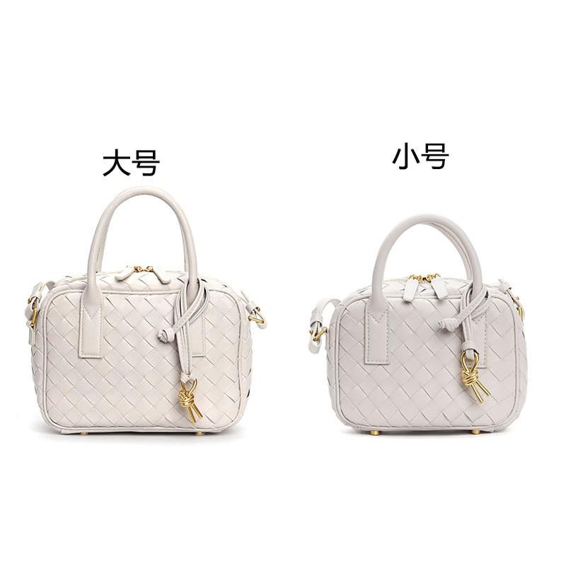 Borsa Mini Quadrata in Pelle Tessuta a Mano da Donna Morbida Vera Pelle di Mucca Tracolla a Spalla Grande Capacità Uso Quotidiano