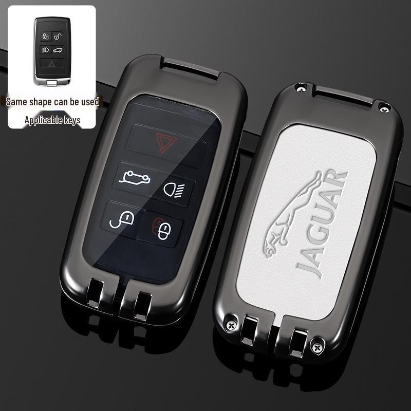 Jaguar XFL/XEL/XJL/F-Pace/F-Type Key Case with Buckle - Premium Car Key Remote Holder