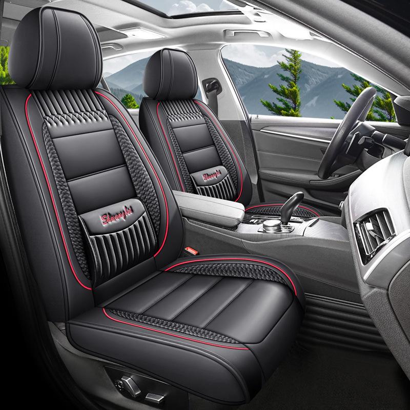 Set Completo 5 Posti Coprisedili Auto in Ecopelle PU Resistenti e di Supporto per Volkswagen Tiguan per Hyundai Venue per KIA Sportage