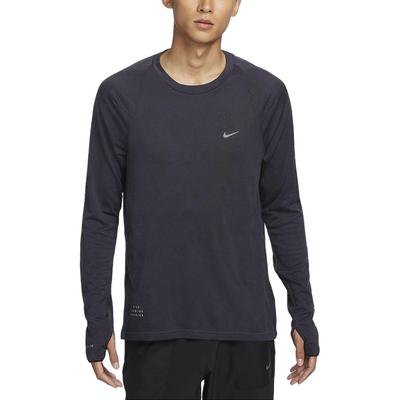 Therma-Fit Adv Running Division Solid Color Fashion Soft Warm Long Sleeve T-Shirt Men Tops Dark-Purple FZ1126-573