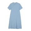 Elegant Cotton Linen Qipao Dress - Women's Stand Collar Short Sleeve, Summer 2024 Collection