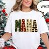 Comfort Colors® Christmas Mama T-Shirt, Christmas Tree Plaid Mama Shirt, Knitting Image, Not Real Knitting, Christmas Mama Gift