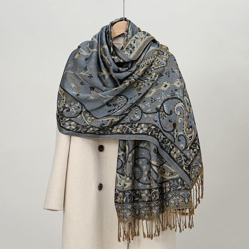 Luxus Winter Kaschmir Pashmina Schal Dame Wrap Warme Herbst Schals Design Druck Weibliche Foulard Baumwolle Stolen Schal