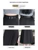 Petite High-Waisted Gray Pleated A-Line Skirt for Women - Slim-Fit, Mid-Length, Spring/Autumn 2025 Collection