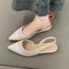 Gentle wedge heel single shoes new temperament elegant leather pointed head shallow mouth empty commuter sandals