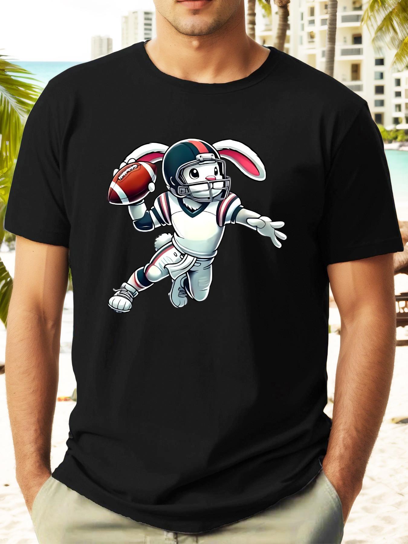 Casual Summer T-shirt - Rabbit Quarterback Graphic XXXL