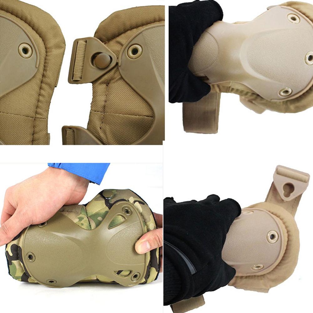 4Pcs/Set  Tactical Combat Knee & Elbow Protective Pads Set for Outdoor CS Paintball Game Cycling Safety Skateboarding Gear