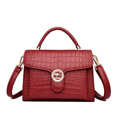 New Korean Style Fashion and Trendy Texture Crocodile Pattern Small Square Bag Hand-held One-shoulder Crossbody Bag for Women