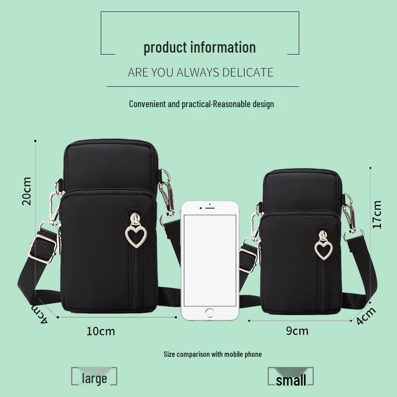 Women's Crossbody Phone Bag - 2023 Korean Canvas Shoulder Bag, Casual Small Square Wristlet & Neck Pouch