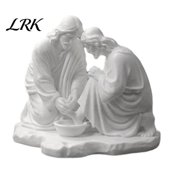 Small Desktop Religious Figurines 3D Printed Foot Washing Figurine Ornament, Statue, Premium Interior Ornaments Spiritual Table Decoration for