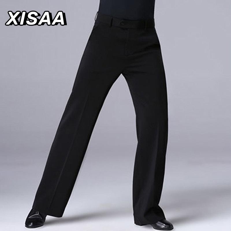 Auf Lager: Moderne Rumba Ballsaal Gabardine Tanzhose - Latein Weites Bein Gerade Hose für die Praxis