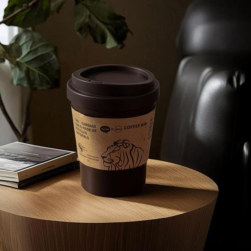

Luxury Coffee Cup Tra Can Creative Storage Bin for Bedroom Living Room Office Home Use Thiened Plastic ake Cover pe