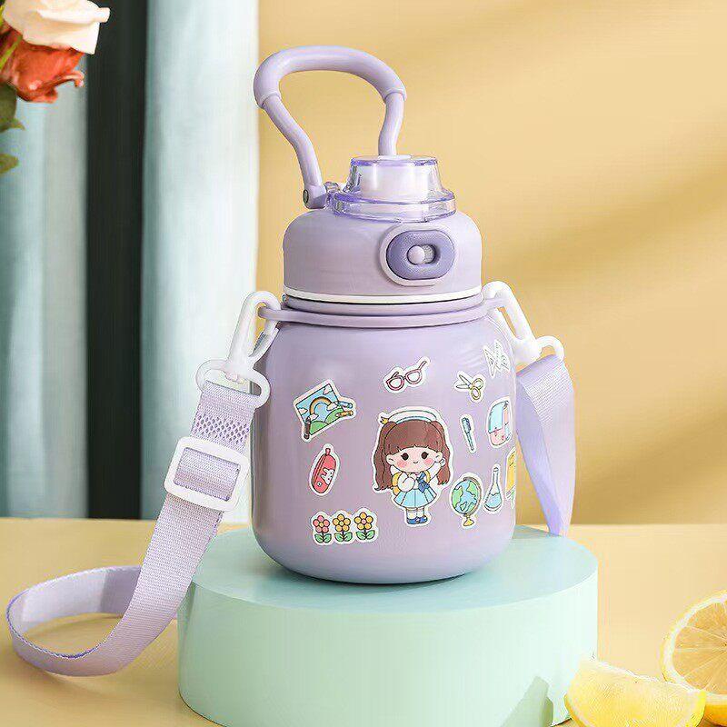 Cup Portable Outdoor Crossbody Strap Student Children's Cups School Special Large Capacity Vacuum Cup Straw Manufacturer