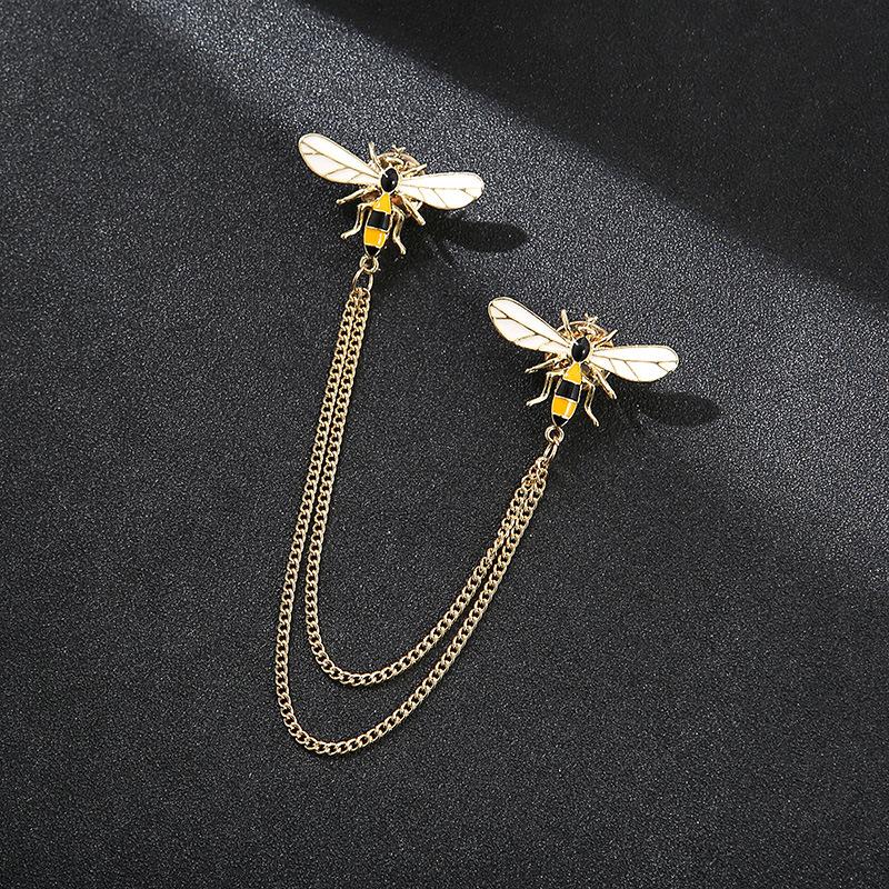 1 Piece Of Bee Crystal Tassel Women's Brooch Sweater With A Unique And Luxurious Design-zt3128
