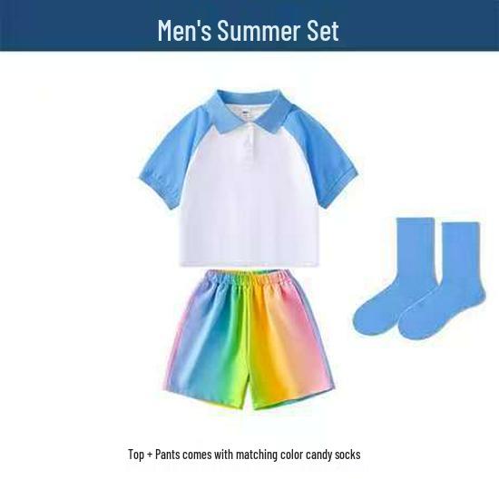 Children's Candy Color Cheerleading Outfit Set for Boys and Girls - Sports Class Uniform & Choir Clothing