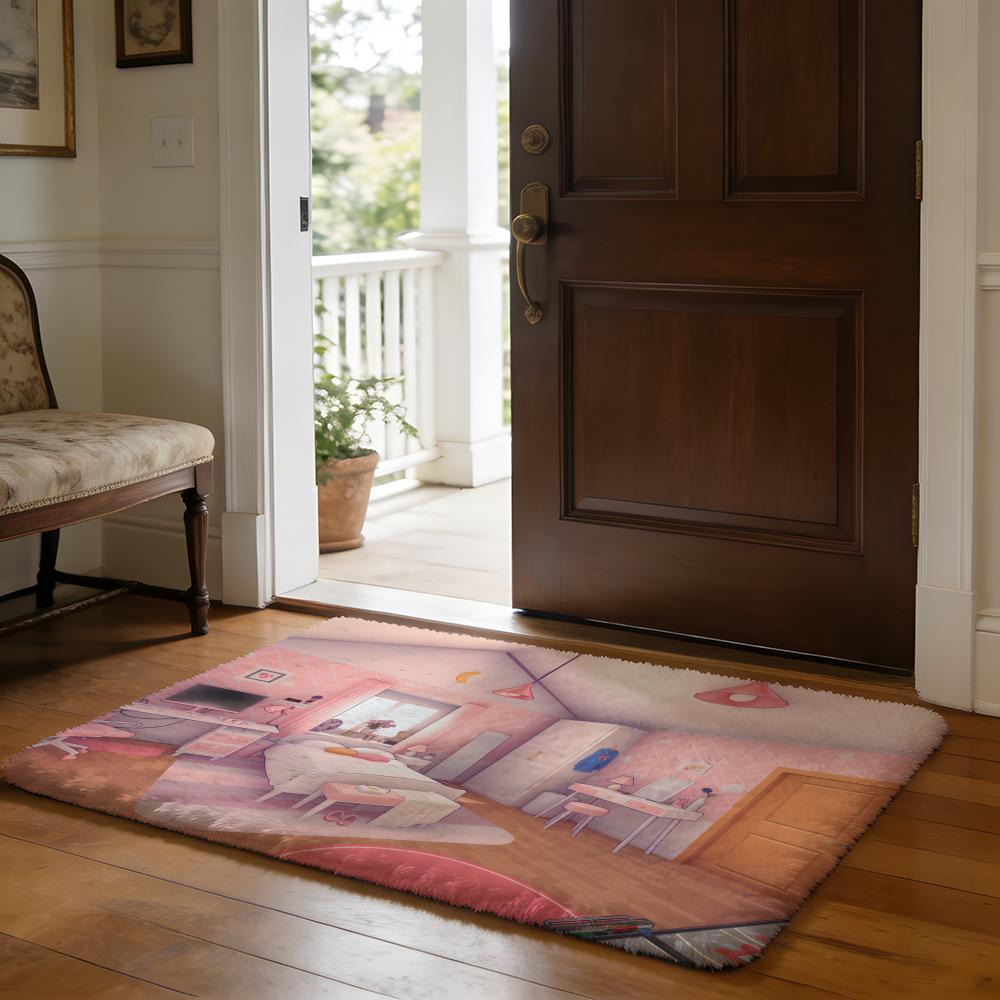 MMiSide Mita Floor Mat Soft Flannel Absorbent Mat Non-Slip Rug Home Bedroom Bathroom
