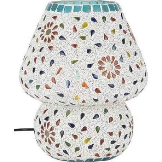Mushroom Shaped Glass Table Lamp for Bedside Living & Home Decoration Table Lamp (Multicolour, Bulb Not Included)