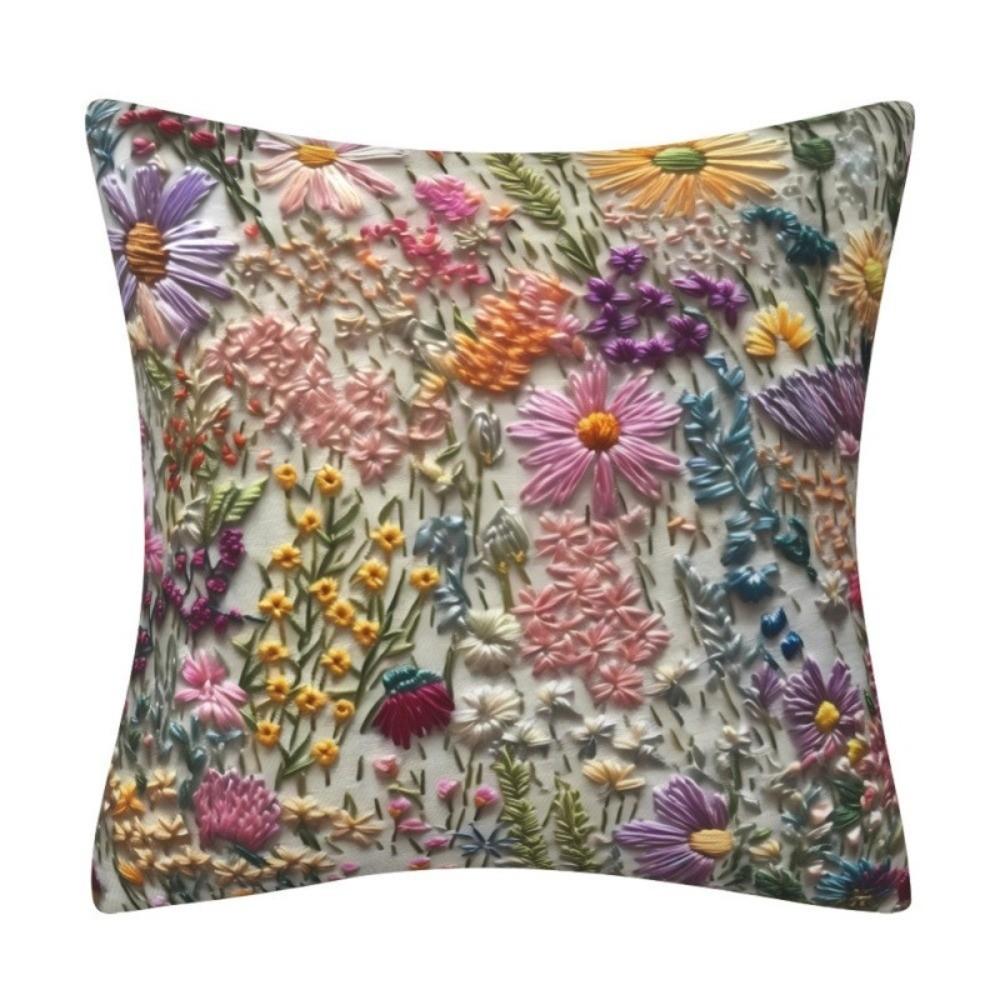 Flower Pattern Pillow Covers 3D Embroidered Throw Pillow Covers New Cushion Covers Home Decor