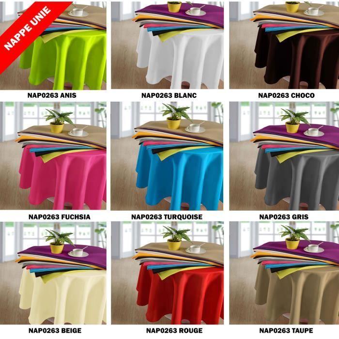 NAPPE UNIE RONDE 180 cm Anti -Taches De MAISON &amp; MARQUES TAUPE NAP0263