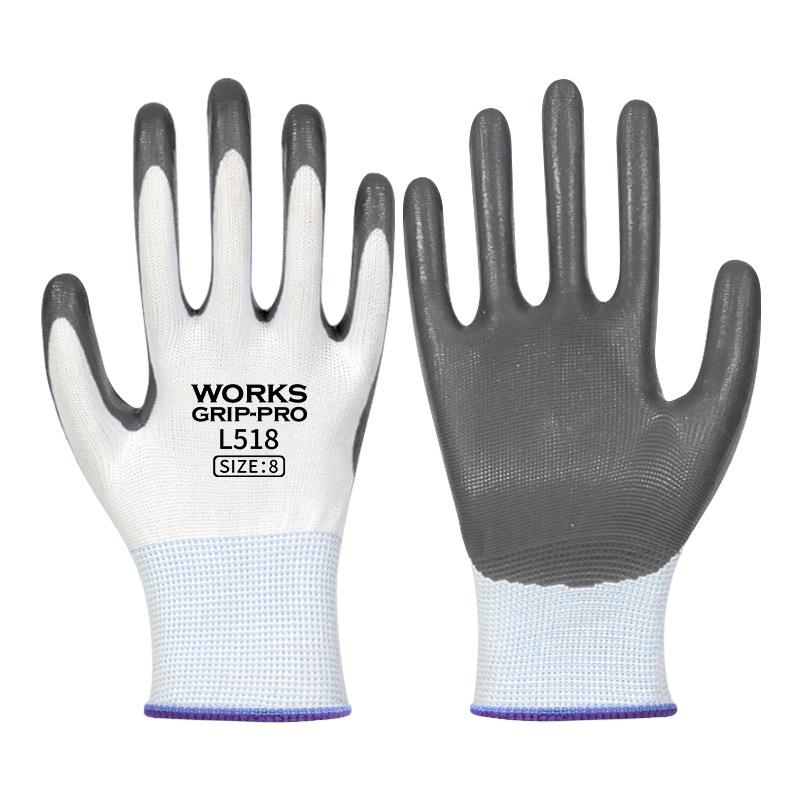 Nitrile Reinforced Wear-Resistant Waterproof Work Gloves for Puncture-Proof Gardening & Construction