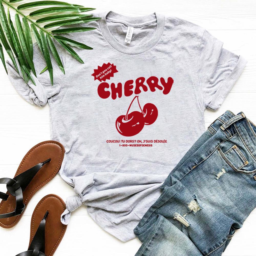Cherry Vintage Shirt Cute Cherries Graphic Tee Women Y2k Aesthetic Tshirt Short Sleeve Summer Tees Retro 90s Harajuku Tops