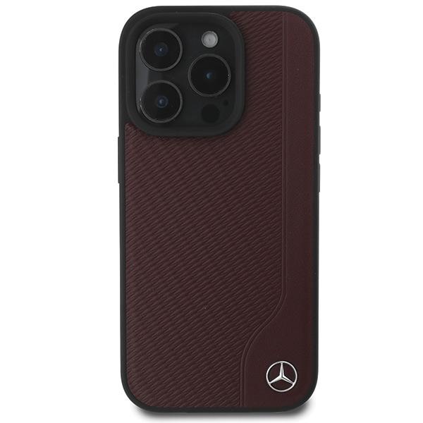 Mercedes Mehmp16L23Rbgvr Iphone 16 Pro 6.3 Czerwony/Red Hardcase Mb Wood Imitation Leather Magsafe