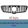 For Mercedes ML W166 2012-2015 Front Bumper Grille ABS Gloss Black Sport Mesh Grill  Tuning Accessories ML300 ML350 ML400