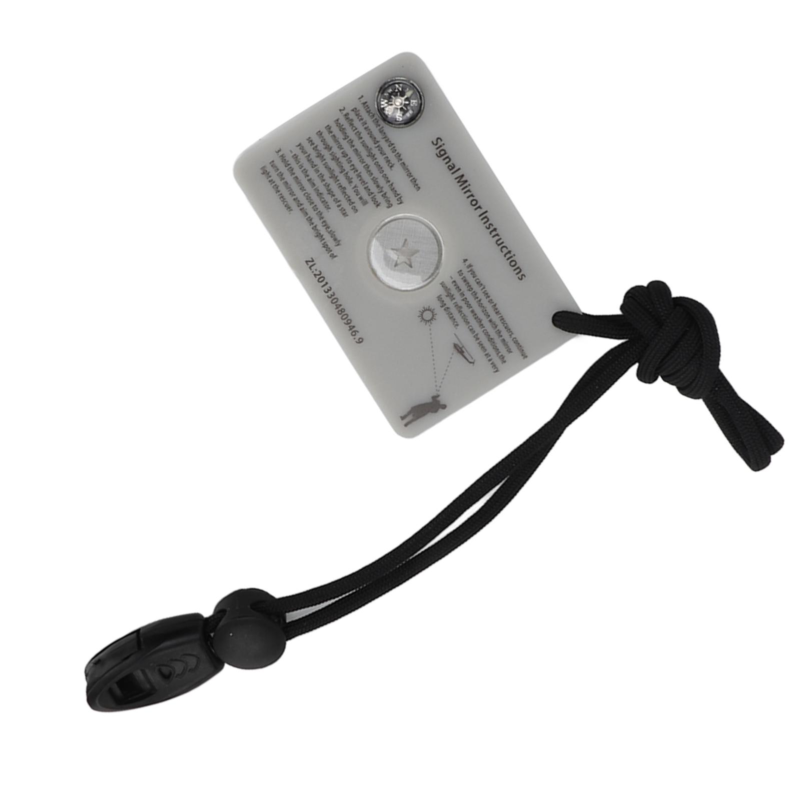

Survival Emergency Signal Mirror with Lanyard Multifunction Reflector Glass Mirror for Outdoor Camping