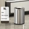 Stainless Steel Trash Can Large Capacity Household Trash Bin Modern Minimalist Toilet Garbage Bins Kitchen Clean Accessories