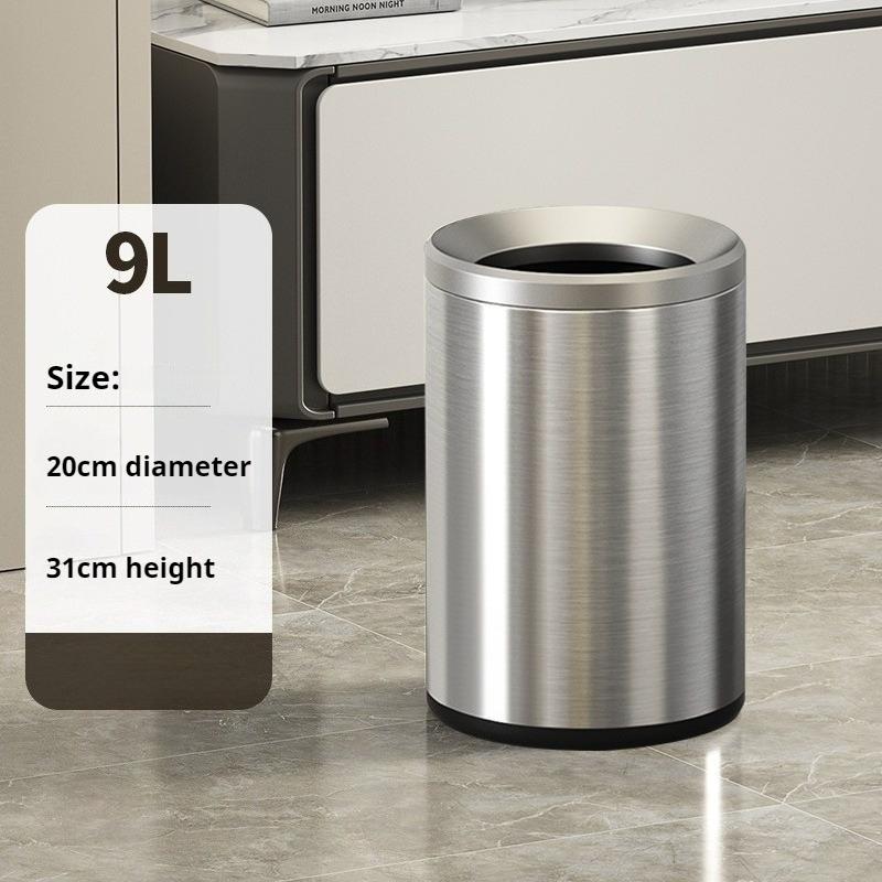 Stainless Steel Trash Can Large Capacity Household Trash Bin Modern Minimalist Toilet Garbage Bins Kitchen Clean Accessories