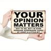 Vintage Rustic Your Opinion Matters Metal Wall Sign Humorous Distressed Tin Art Home Cafe Bar Garage Patio Decor