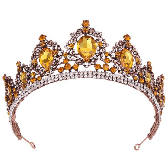 

Королевские королевские женские тиары, роскошные барочные старинные фиолетовые хрустальные украшения для волос, короны для невесты, свадебная вечеринка, диадема