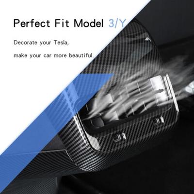 Rear Exhaust Air Outlet Cover Matte Black Carbon Fiber  For Tesla Model 3 Automotive Interior Stickers For Tesla Model Y
