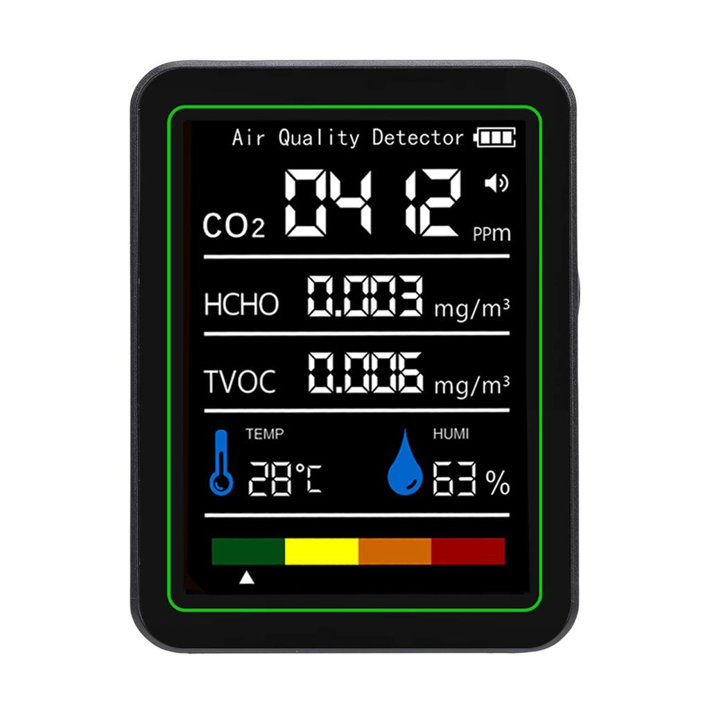 5 in 1 Air Quality Detector CO2 TVOC HCHO Temperature Humidity Tester Real Time Accurate Detection Air Quality Meter
