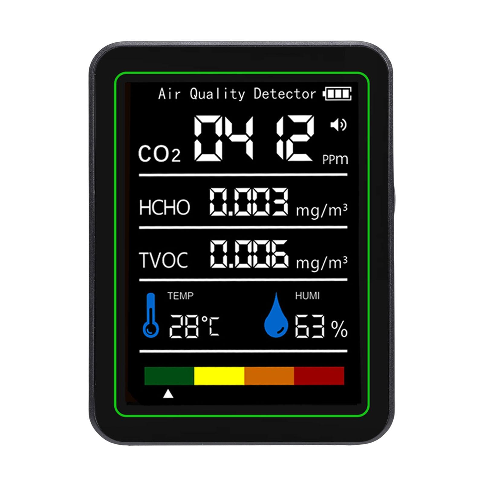 

5 in 1 Air Quality Detector CO2 TVOC HCHO Temperature Humidity Tester Real Time Accurate Detection Air Quality Meter