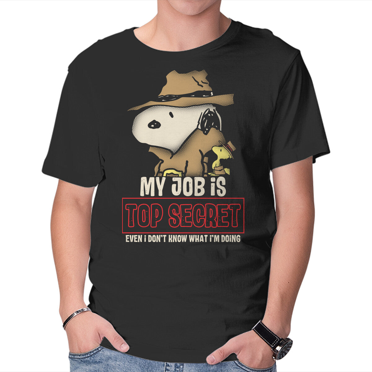Unisex Crew Neck T-Shirt Top Secret Graphic Short Sleeve Casual Tee XL