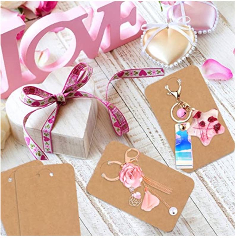 100 Set Earring Cards Earring Display Cards for Stud Earring Dangle Earring Holder for Selling White Black Khaki Card