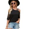 Off-the-Shoulder One-Side Loose Easiest for Match Solid Color Half Sleeve Sling