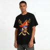 Vintage Pirate Skull Crossed Swords Print Trendy Casual Streetwear Tee Pure cotton T-shirt