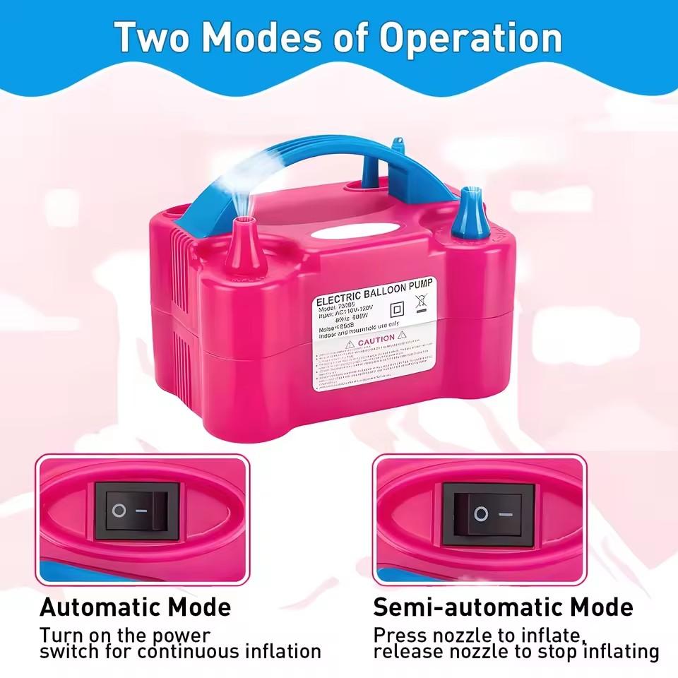 Double Nozzle Electric Balloon Inflation Pump, 600W Portable Balloon Pump for All Balloon Arch Party Birthday Wedding Decoration