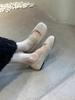 Flat-bottomed French Fluffy Shoes for Women To Wear Outside, Autumn and Winter Evening Wind Fleece Warm Temperament, Fairy Wind Mary Jane Single Sho