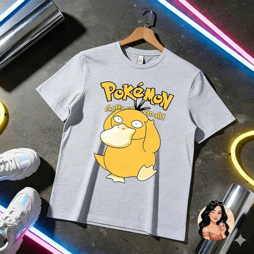 Psyduck Graphic T Shirt Unisex Women Y2k Pokemon Anime Short Sleeve Tee Summer 2026 Streetwear Casual Parentchild Tops